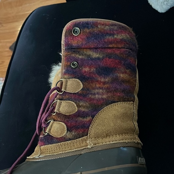 Khombu Duck Boots Suede Faux Fur Blanket Tie Winter Boots Women’s 7 - Picture 12 of 13